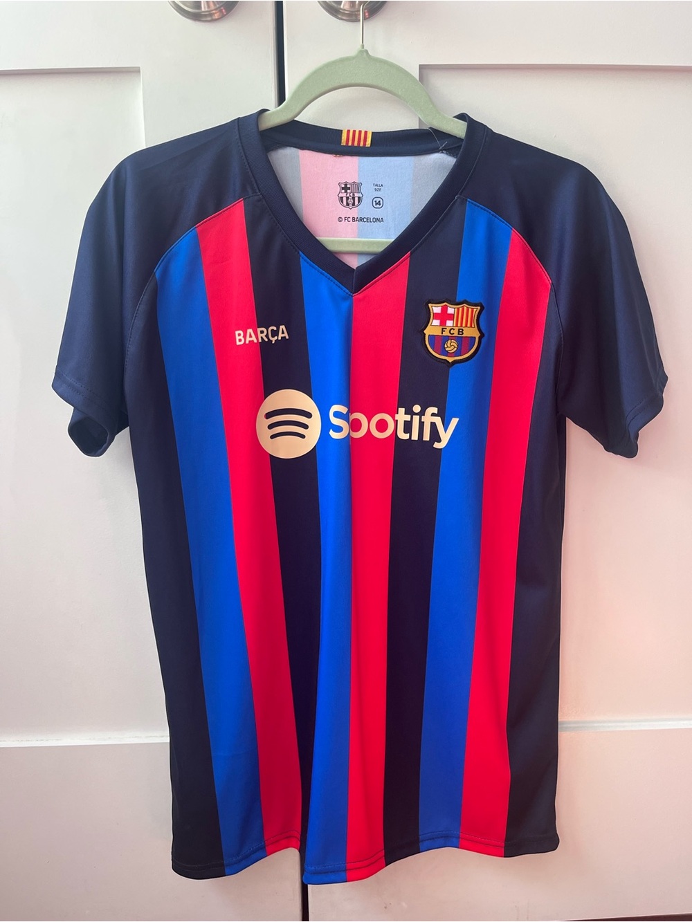Kids' Stripe Soccer Jersey - Blue & Red